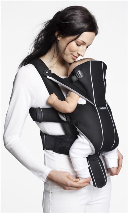 Marsupiu anatomic miracle black silver cu pozitii multiple de purtare