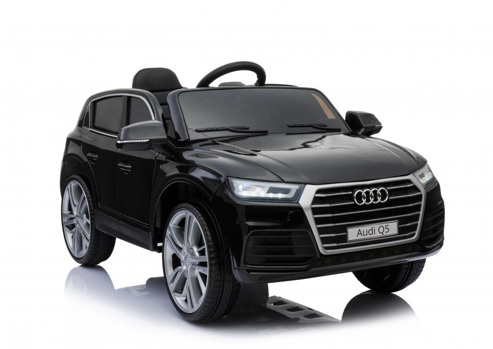 Masinuta electrica Audi Q5 cu scaun de piele si roti cauciuc Black Audi imagine 2022