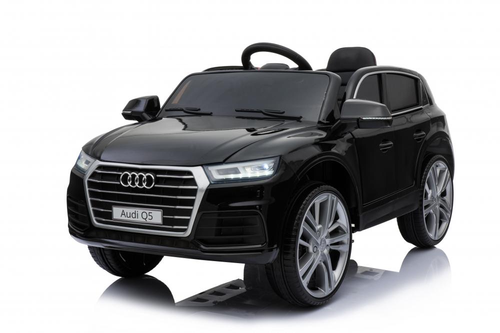 Masinuta electrica Audi Q5 cu scaun de piele si roti cauciuc Black - 1