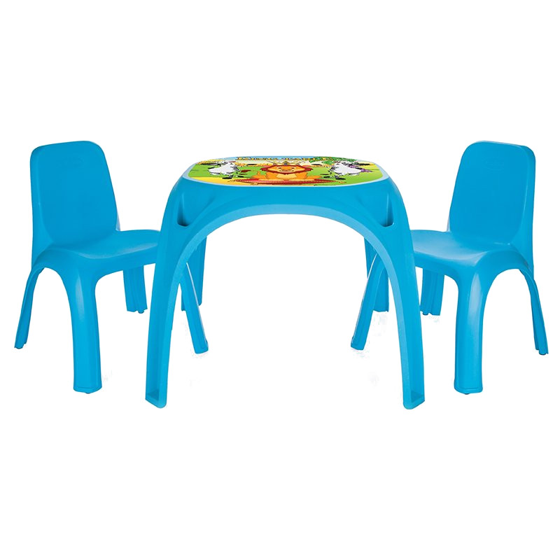 Masuta cu doua scaunele King Study Table Blue - 3