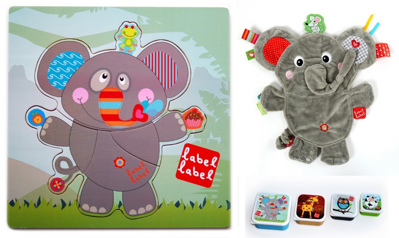 Pachet 2 Label Label minipaturica puzzle si 4 cutii sandwich Produsul 1 Elefant