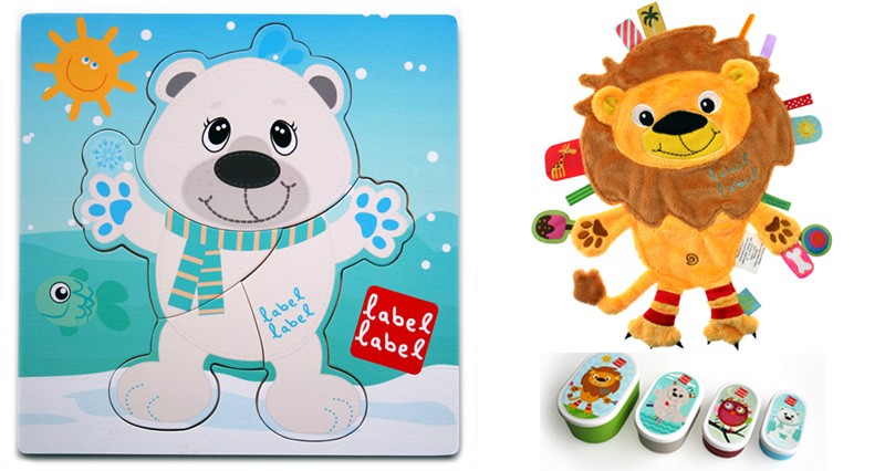 Pachet 2 Label Label minipaturica puzzle si 4 cutii sandwich Produsul 1 urs polar si leu