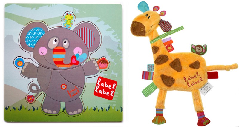 Pachet Label Label minipaturica puzzle produsul 1 elefant si girafa