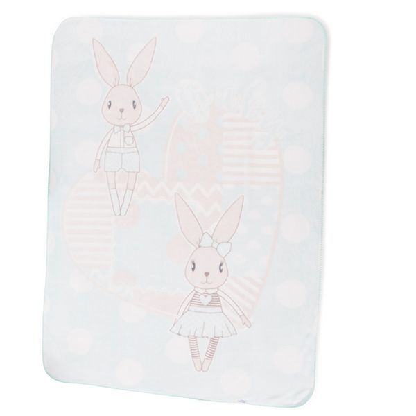 Paturica moale super soft winter rabbits blue 110x140 cm