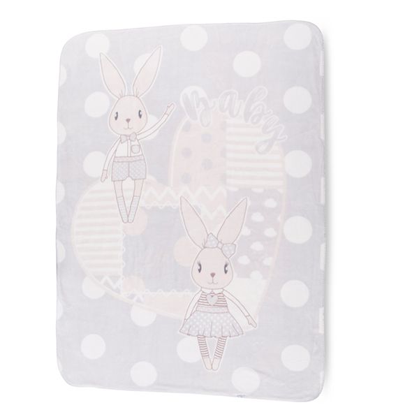 Paturica moale super soft winter rabbits grey 110x140 cm