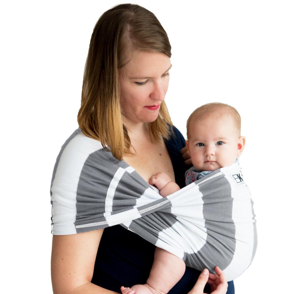Sistem Purtare Baby Ktan Baby Carrier Print Charcoal Stripe Marimea L