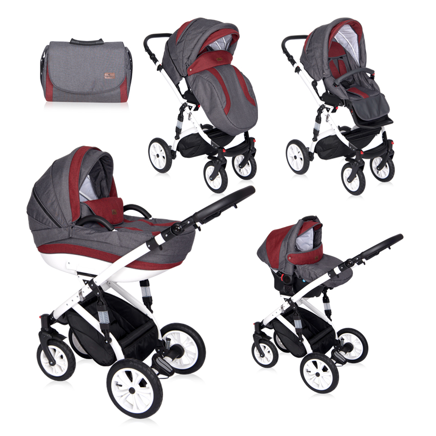 Carucior 3 in 1 mia air red black