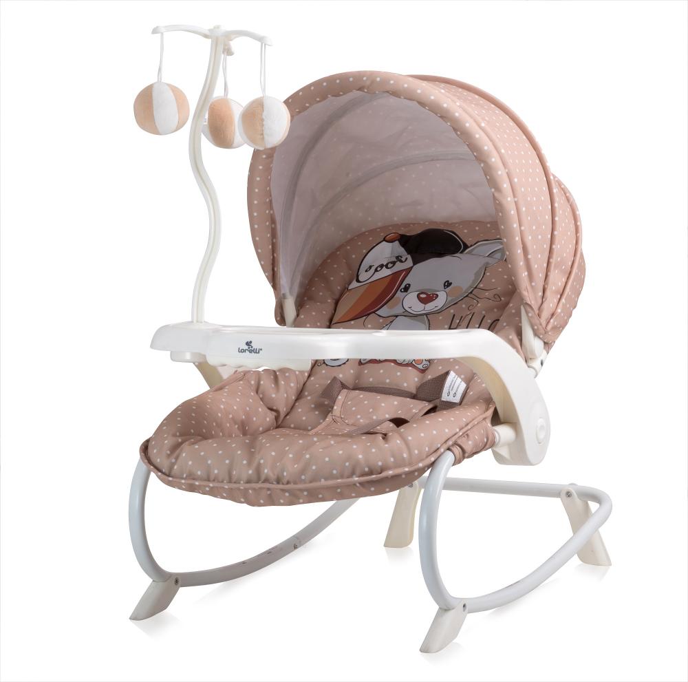 Fotoliu balansoar dream time cu masuta si carusel beige cool cat