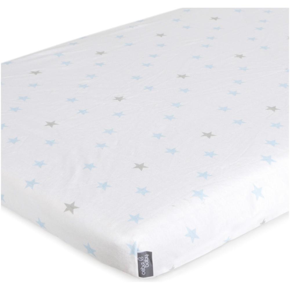 Husa pentru saltea 60x120 cm bumbac stelute albastre