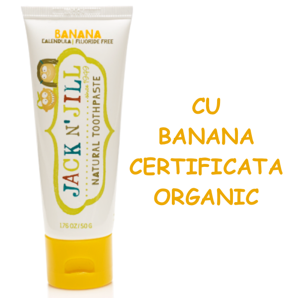 Pasta de dinti naturala pentru copii jack n jill banana