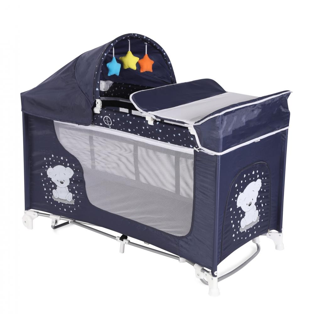 Pat pliant Moonlight Rocker 2 nivele Dark Blue Teddy Bear