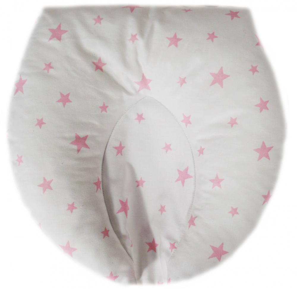 Perna pentru formarea capului bebelusului Nichiduta 20x20cm Pink Stars White