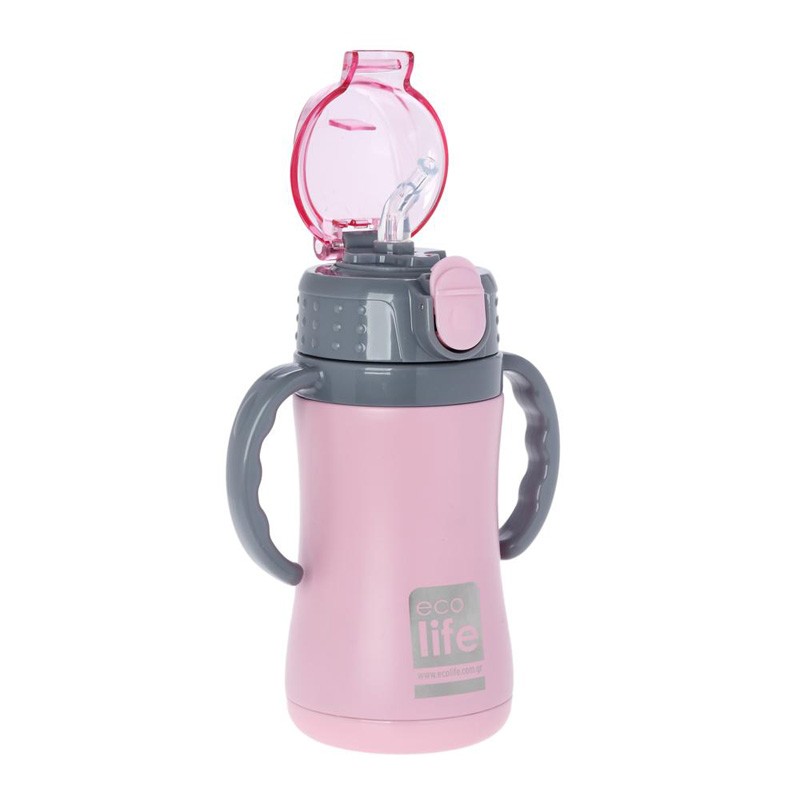 Termos copii cu manere 300ml culoare roz