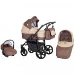 Carucior 3 in 1 Kunert Silver Bej/Maro Black Frame