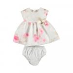 Rochie flori cu chilotei Camelia nou-nascut 2-4 luni