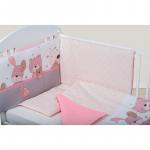 Set de pat pentru bebelusi Pink Bunny 3 piese
