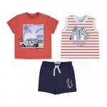 Set tricouri si pantaloni scurti surf Azul baiat 12 luni