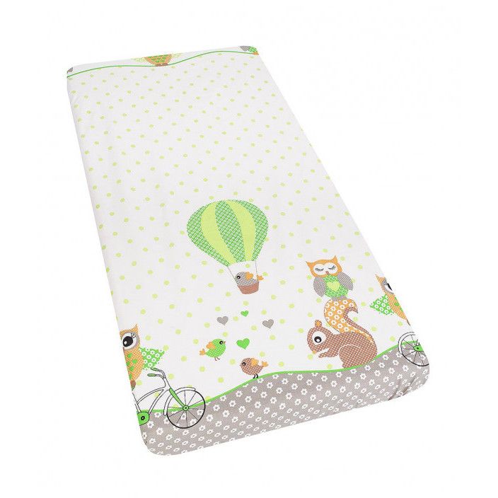 Lenjerie patut cu 3 piese happy owls green 052
