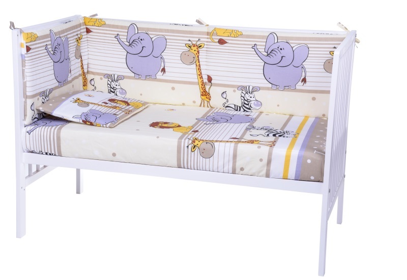 Lenjerie patut cu 4 piese Jungla Animalutelor Beige 013 013 imagine noua responsabilitatesociala.ro