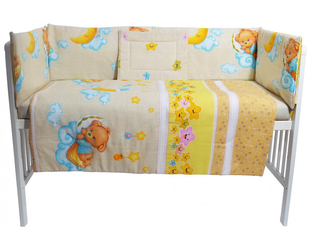 Set lenjerie patut cu 5 piese cream bear cloud