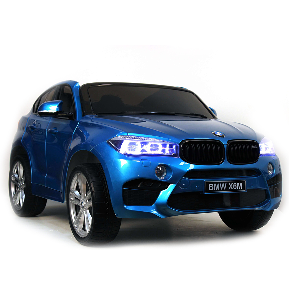 Masinuta electrica BMW X6 M XXL Blue cu doua locuri si roti de cauciuc BMW