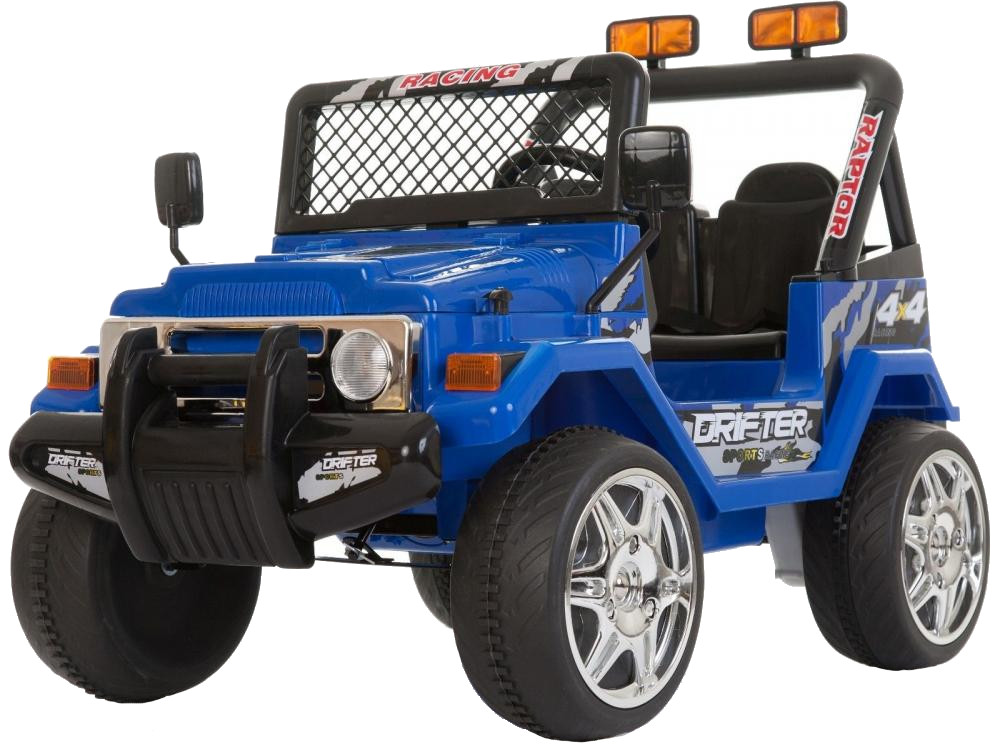 Masinuta electrica 12V cu roti din cauciuc Drifter Jeep 4x4 Blue