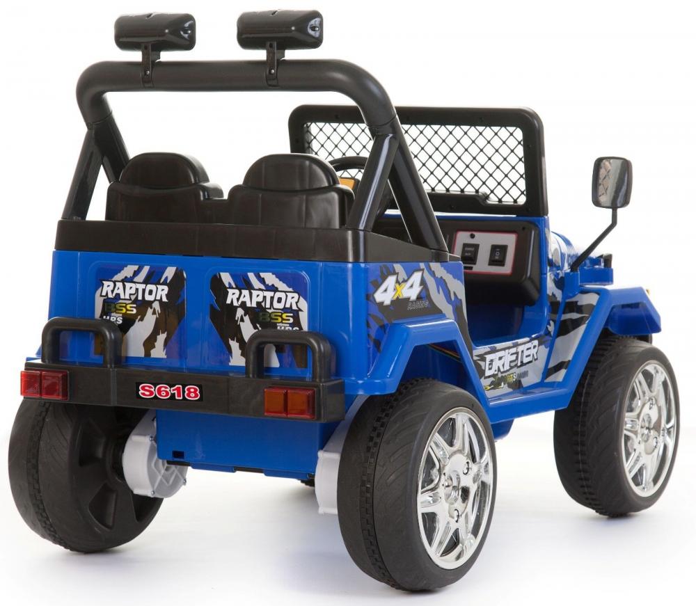 Masinuta electrica 12V cu roti din cauciuc Drifter Jeep 4x4 Blue - 2