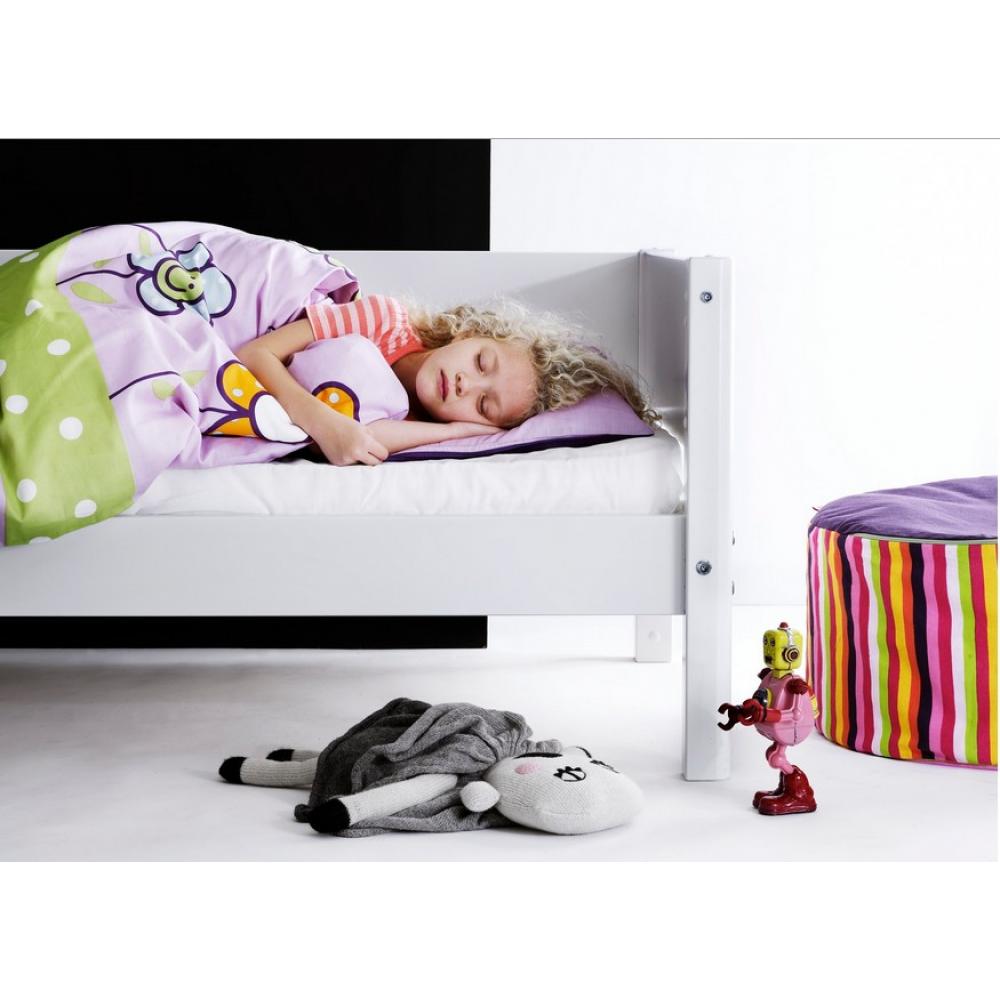 Pat clasic alb cu picioare albe flexa white 90x200 cm