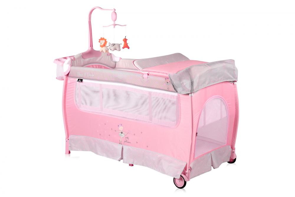 Patut pliabil Sleepn Dream 2 nivele si accesorii Pink Ballet