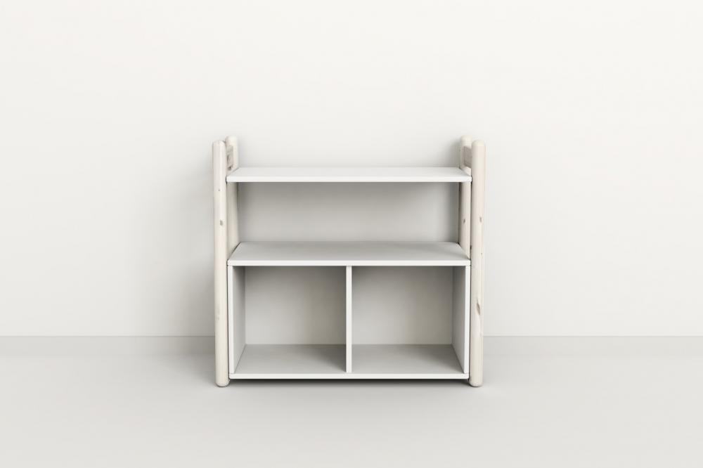 Structura de baza flexa shelfie mini cu etajera si picioare albe