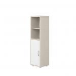 Biblioteca cu 3 polite si o usa lemn de pin alb/front alb/insert alb mat Flexa Classic