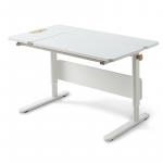 Birou mecanic Split in L cu pupitru mobil si inaltime reglabila MDF si metal Flexa