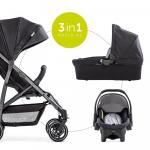 Carucior 3 in 1 Rapid 4S Plus Trio Set Caviar Silver Hauck