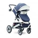 Carucior transformabil 3 in 1 Lora Dark Blue Birds