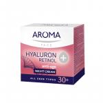 Crema de noapte antirid cu Hyaluron + Retinol si Unt de Shea pentru toate tipurile de ten 30+