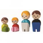 Familia de papusi set de figurine din lemn