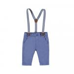 Pantaloni lungi cu bretele bebe nou-nascut 6-9 luni Azure