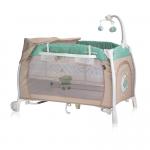 Pat Pliant I Lounge Rocker 2 nivele cu accesorii si sistem de leganare Green & Beige Moon Bear