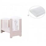 Patut pentru bebe cu laterala culisabila Giraffe Santana + Saltea cocos spuma cocos 120x60 cm