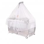 Patut pliabil Sleepn Dream Rocker cu baldachin 2 nivele si accesorii Grey Cool Cat
