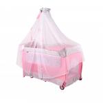 Patut pliabil Sleepn Dream Rocker cu baldachin 2 nivele si accesorii Pink Ballet