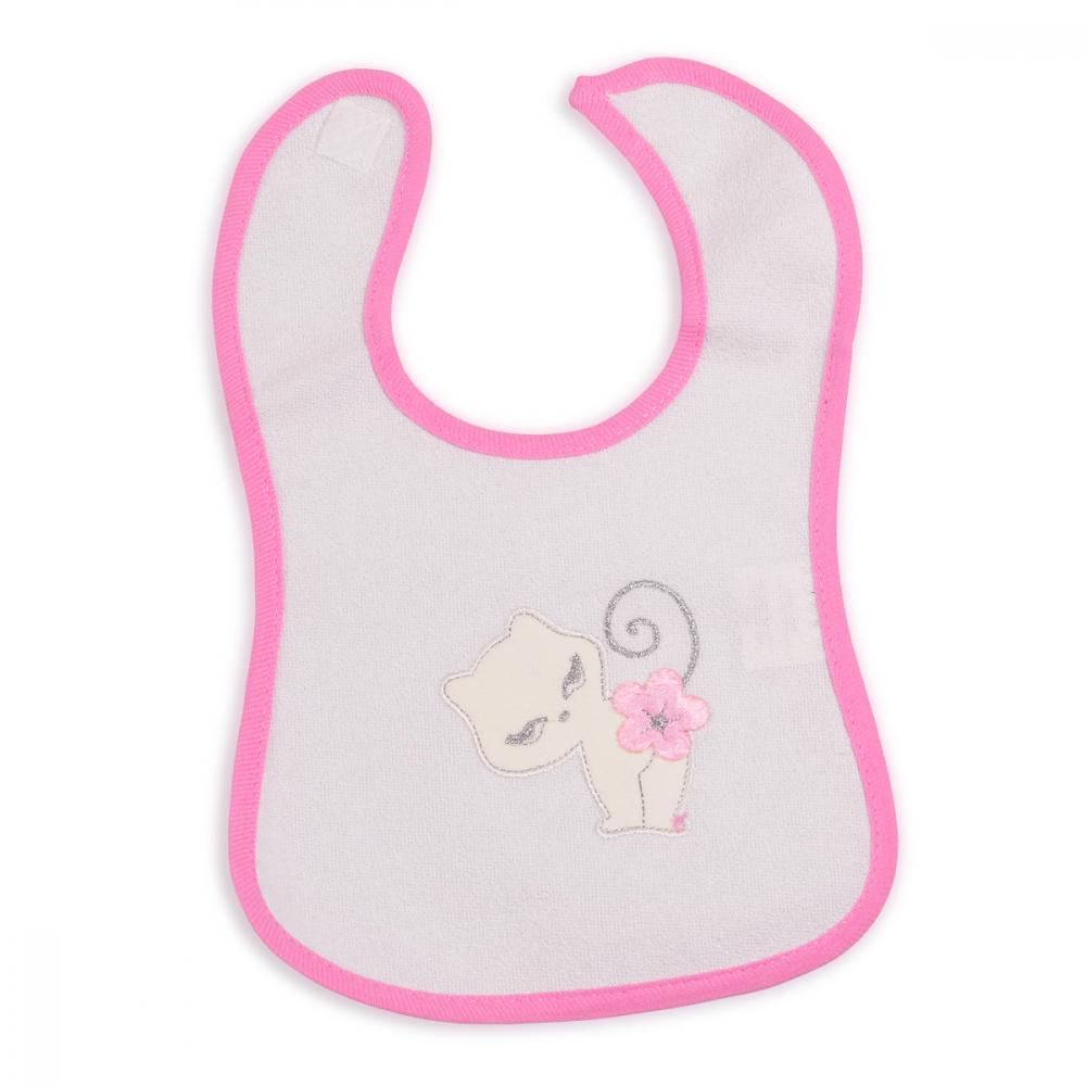 Bavetica impermeabila cu scai baby bib kitty pink