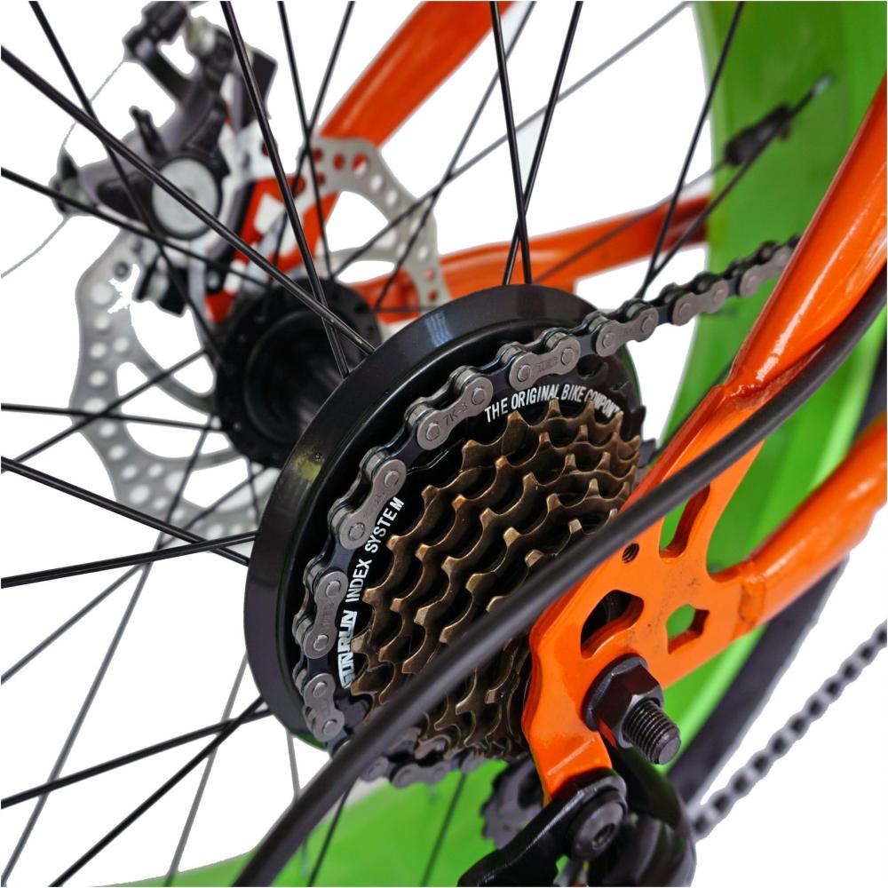 Bicicleta Fat Bike Velors V2019B cadru otel portocaliu verde