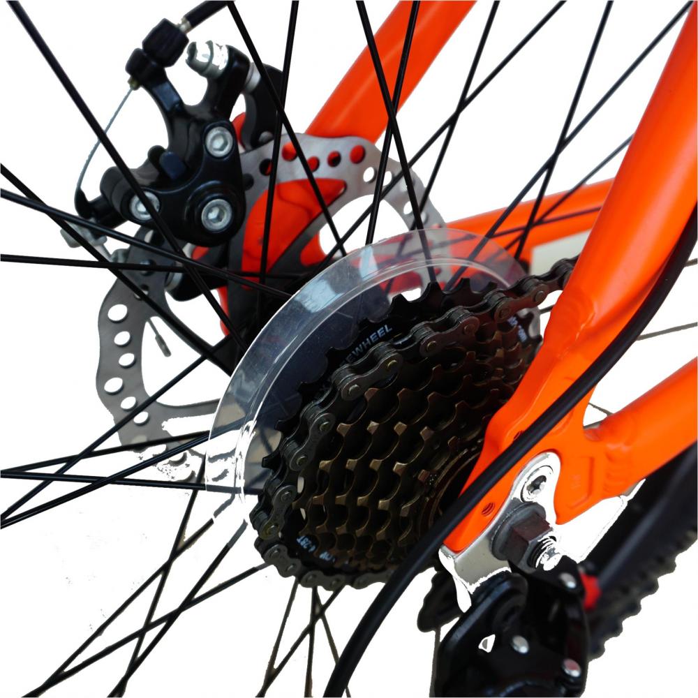 Bicicleta mtb-ht 24 velors v2456a cadru aluminiu portocaliu alb