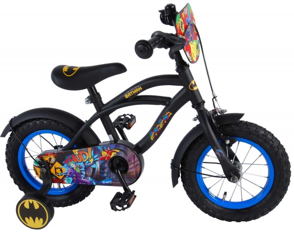 Bicicleta Volare pentru baieti 12 inch cu roti ajutatoare Batman - 3