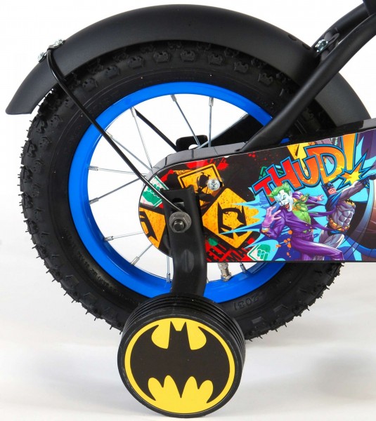 Bicicleta Volare pentru baieti 12 inch cu roti ajutatoare Batman - 1