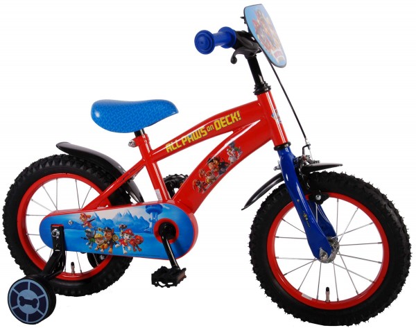 Bicicleta Volare pentru baieti 14 inch cu roti ajutatoare Paw Patrol nichiduta.ro