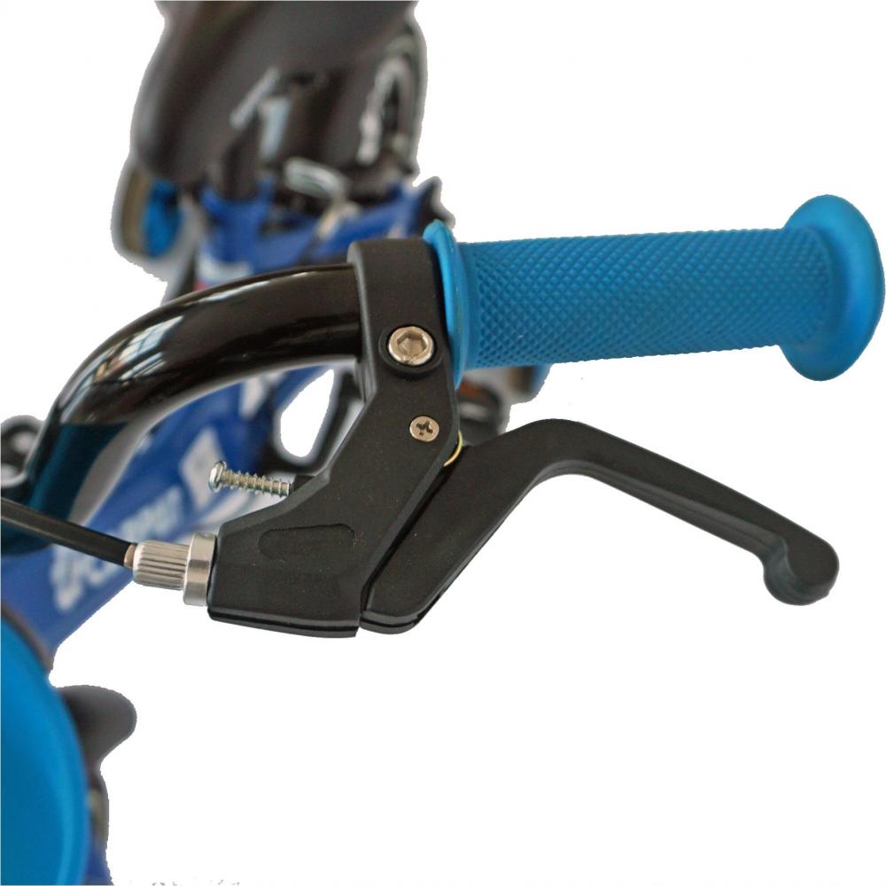 Bicicleta copii 12 Carpat C1201C cadru otel albastrunegru si roti ajutatoare