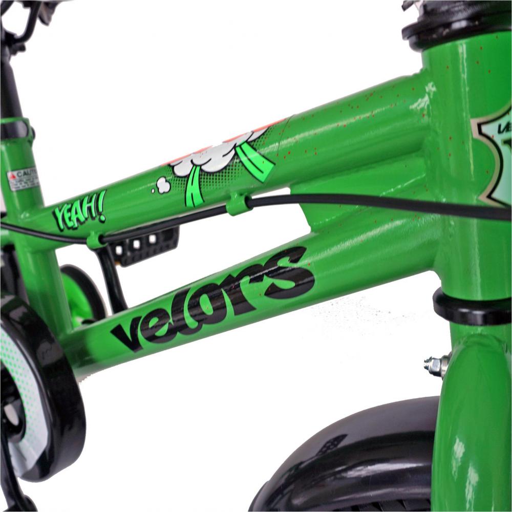 Bicicleta copii 14 Velors V1401A cadru otel verdenegru si roti ajutatoare