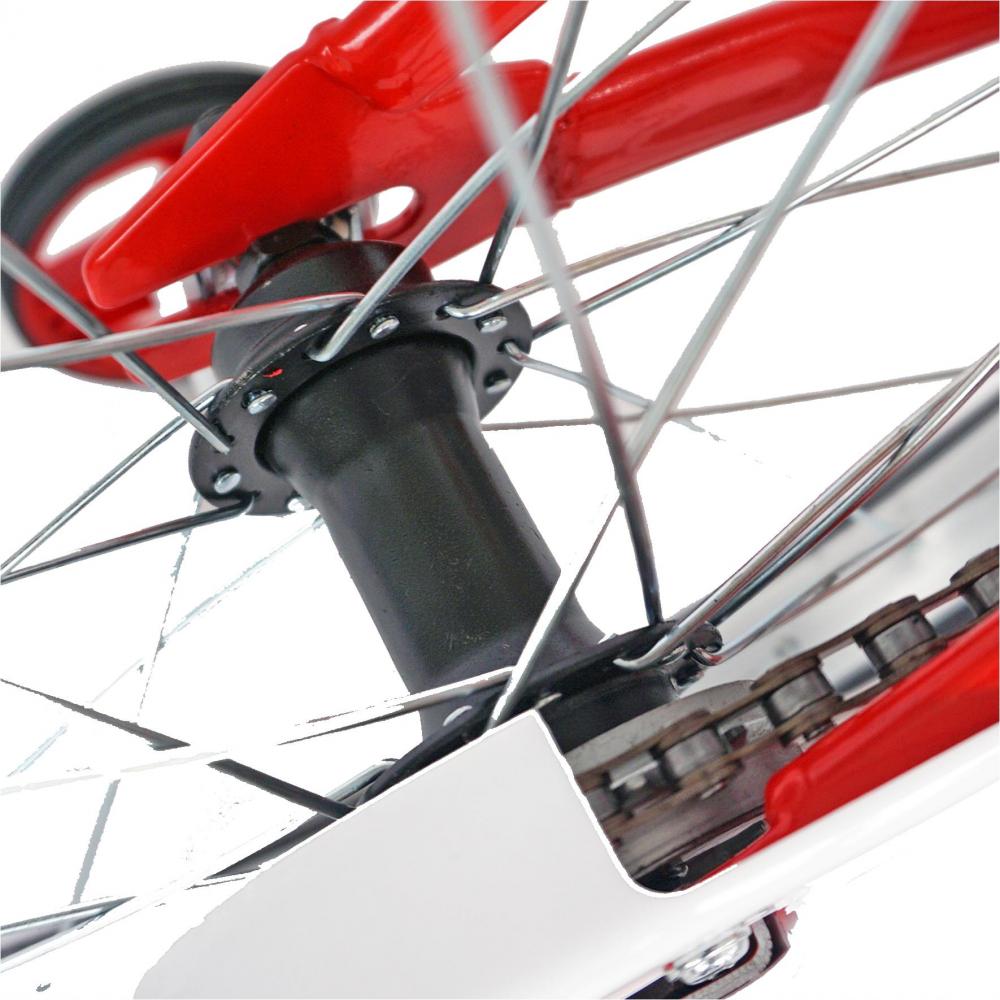 Bicicleta copii 16 Velors V1602A cadru otel rosualb si roti ajutatoare